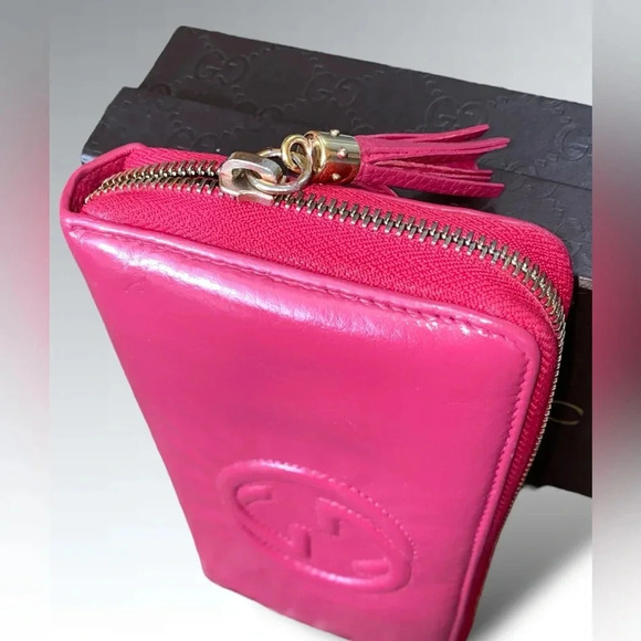 SOLD!!! Stunning Gucci Soho Zip Around Pink Leather Wallet COA and Original Box - Picture 13 of 16